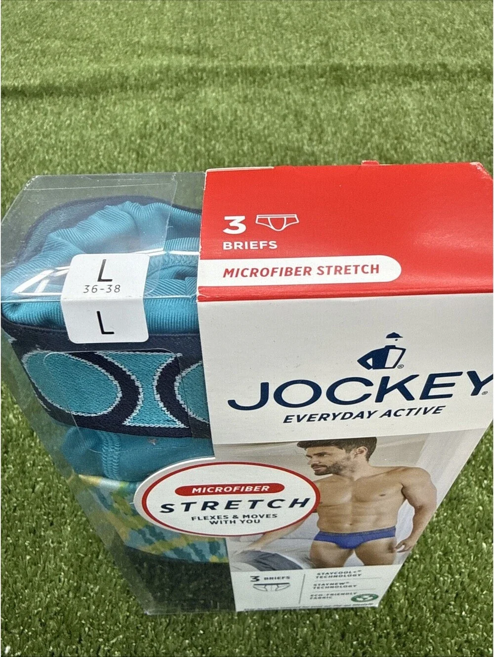 3pk Jockey Everyday Active Briefs Color Microfiber Poly/Spandex Size L 36-38 NEW